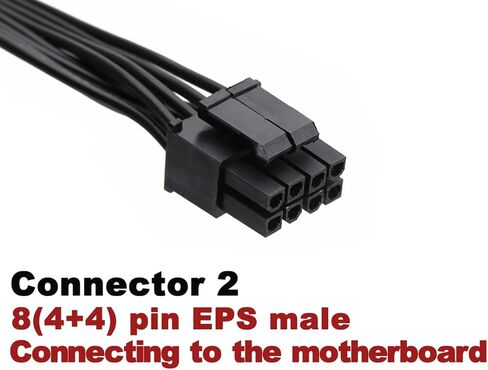 CPU 8 Pin Power Extension Cable ATX CPU 8 Pin Female to 8(4+4) Pin Male EPS Extension Cable for Motherboard (Not PCI-e VGA) 12 Inches (2 Pack) in Kuwait