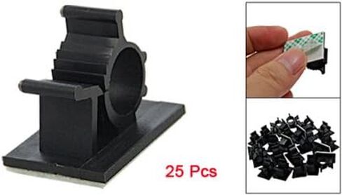 25 Pcs Black Adhesive Backed Nylon Wire Adjustable Cable Clips Clamps in Saudi Arabia