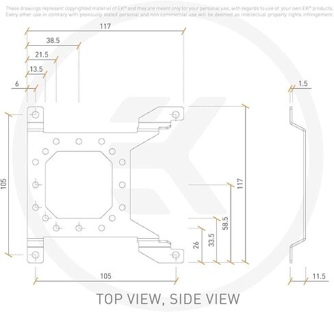EKWB EK-Loop Uni Pump Reservoir Mounting Bracket, 120mm in Saudi Arabia