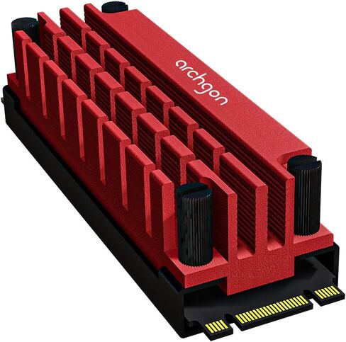 مبرد تبريد تبريد Archgon HS-1110 SSD لـ PCIe NVMe M.2 2280 SSD لخادم محطة العمل، كمبيوتر متين IPC صناعي لألعاب الكمبيوتر (أحمر) in Kuwait