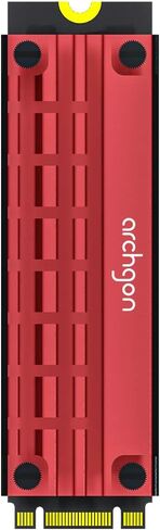 مبرد تبريد تبريد Archgon HS-1110 SSD لـ PCIe NVMe M.2 2280 SSD لخادم محطة العمل، كمبيوتر متين IPC صناعي لألعاب الكمبيوتر (أحمر) in Kuwait