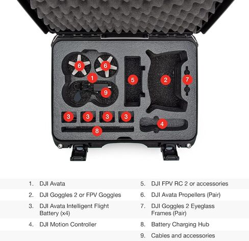 Nanuk 925 Waterproof Hard Case with Foam Insert for DJI Avata FPV Unit, Goggles and Fly More Combo - Black (925S-080BK-0A0-C0745) in Kuwait