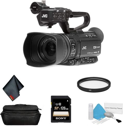 JVC GY-HM250 UHD 4K Streaming Professional Video Camcorder - Bundle with 128GB Memory Card + More in Saudi Arabia