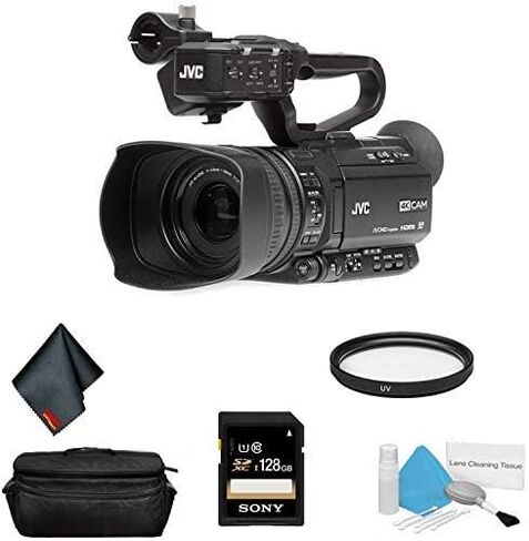 JVC GY-HM250 UHD 4K Streaming Professional Video Camcorder - Bundle with 128GB Memory Card + More in Saudi Arabia