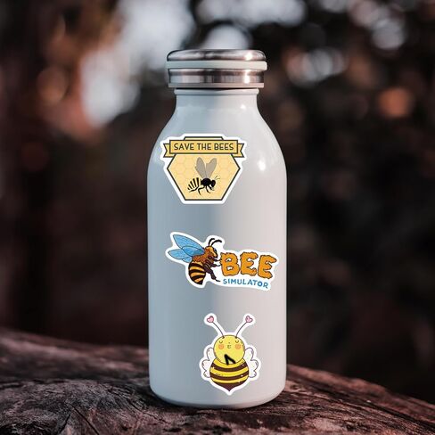 50 قطعة من ملصقات النحل المقاومة للماء من الفينيل لزجاجة المياه وحافظة الهاتف المحمول والجيتار للأطفال والمراهقين ومعلمي المدارس in Kuwait