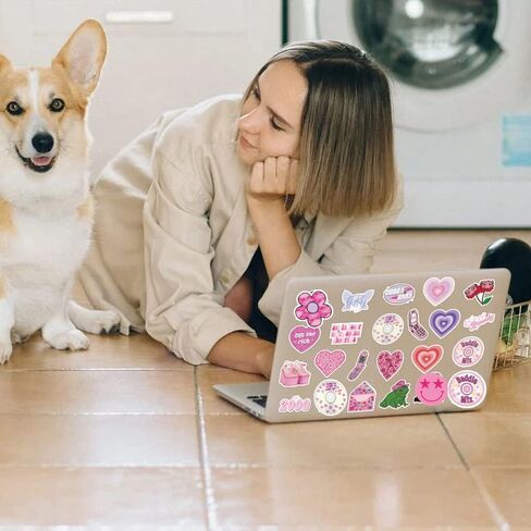 ملصقات جمالية من واي 2 كيه، 52 قطعة - ملصقات عصرية سايبر 2000s للبنات، ملصقات لابتوب مقاومة للماء لزجاجة المياه، ملصقات فيسكو لطيفة للمراهقين in Kuwait