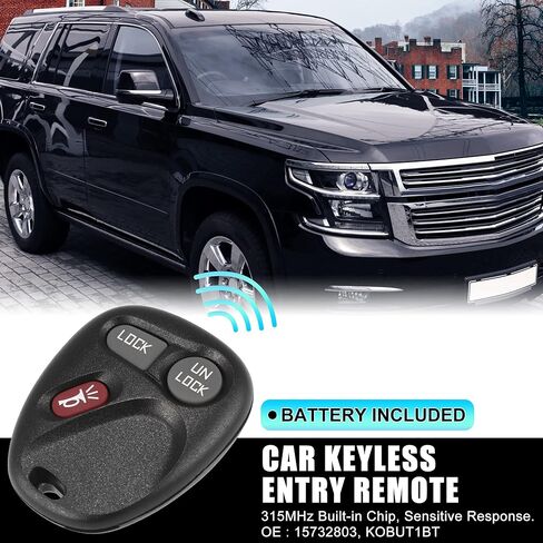X AUTOHAUX 315 ميجاهرتز KOBUT1BT استبدال مفتاح السيارة عن بعد بدون مفتاح ل Chevy Silverado Suburban Tahoe S-10 لـ GMC Sierra Yukon XL 1500 2500 1999-2001 لGMC Sonoma 1998-2002 3 زر in Kuwait