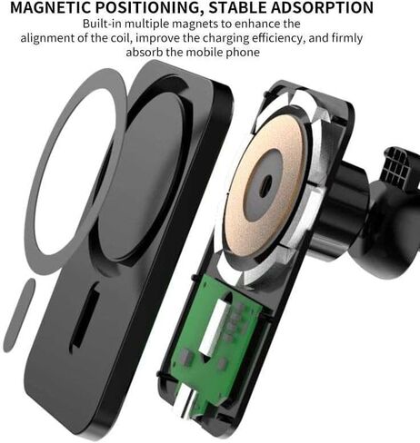 Magnetic Wireless Car Charger 15W, Compatible with MagSafe Cases, for iPhone 15/14/13/12 Pro Max, Pro, and Mini Models, for Samsung S23/22/21/Note20, Air Vent Magnetic Holder in Saudi Arabia