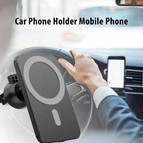 Magnetic Wireless Car Charger 15W, Compatible with MagSafe Cases, for iPhone 15/14/13/12 Pro Max, Pro, and Mini Models, for Samsung S23/22/21/Note20, Air Vent Magnetic Holder in Saudi Arabia