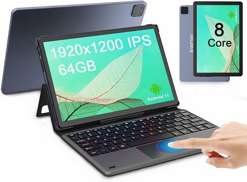 تابلت AWOW 2 في 1، تابلت Windows 11 مقاس 10 بوصات، معالج ثماني النواة 64 جيجابايت ذاكرة وصول عشوائي (TF 512 جيجابايت)، شاشة لمس IPS 1920x1200، كاميرا مزدوجة، BT5.0، واي فاي، كمبيوتر لوحي GPS معتمد من Google in Kuwait