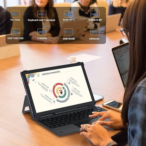 تابلت AWOW 2 في 1، تابلت Windows 11 مقاس 10 بوصات، معالج ثماني النواة 64 جيجابايت ذاكرة وصول عشوائي (TF 512 جيجابايت)، شاشة لمس IPS 1920x1200، كاميرا مزدوجة، BT5.0، واي فاي، كمبيوتر لوحي GPS معتمد من Google in Kuwait