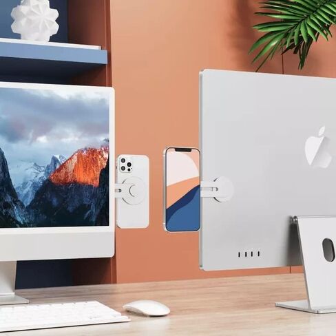 حامل كاميرا استمرارية لجهاز ماك بوك وايفون 12/13/14، حامل كاميرا ويب بزاوية 360 درجة متوافق مع ماج سيف واندرويد من خلال المحول المرفق in Kuwait