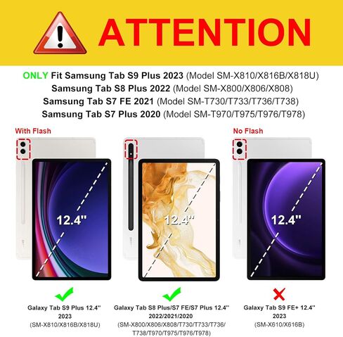 حافظة Fintie لهاتف Samsung Galaxy Tab S9 Plus 2023/S8 Plus 2022/S7 FE 2021/S7 Plus 2020 مقاس 12.4 بوصة، غطاء حماية متعدد الزوايا مع جيب، نوم/استيقاظ تلقائي، فيروزي in Saudi Arabia