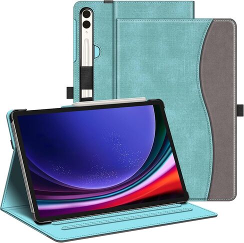 حافظة Fintie لهاتف Samsung Galaxy Tab S9 Plus 2023/S8 Plus 2022/S7 FE 2021/S7 Plus 2020 مقاس 12.4 بوصة، غطاء حماية متعدد الزوايا مع جيب، نوم/استيقاظ تلقائي، فيروزي in Saudi Arabia