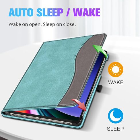 حافظة Fintie لهاتف Samsung Galaxy Tab S9 Plus 2023/S8 Plus 2022/S7 FE 2021/S7 Plus 2020 مقاس 12.4 بوصة، غطاء حماية متعدد الزوايا مع جيب، نوم/استيقاظ تلقائي، فيروزي in Saudi Arabia