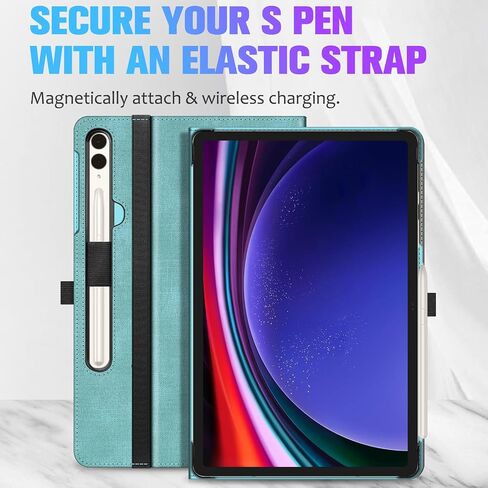 حافظة Fintie لهاتف Samsung Galaxy Tab S9 Plus 2023/S8 Plus 2022/S7 FE 2021/S7 Plus 2020 مقاس 12.4 بوصة، غطاء حماية متعدد الزوايا مع جيب، نوم/استيقاظ تلقائي، فيروزي in Saudi Arabia
