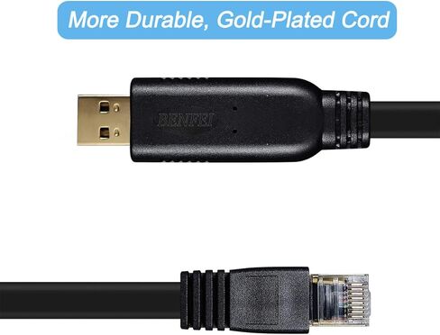 كيبل وحدة تحكم USB، كيبل بينفي USB الى RJ45 بطول 6 اقدام متوافق مع سيسكو، نيتجير، يوبيكويتي، لينكسيس، تي بي لينك راوتر/مفاتيح لاجهزة اللابتوب في ويندوز وماك ولينكس - شريحة FTDI in Kuwait