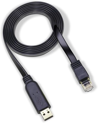 كيبل وحدة تحكم USB، كيبل بينفي USB الى RJ45 بطول 6 اقدام متوافق مع سيسكو، نيتجير، يوبيكويتي، لينكسيس، تي بي لينك راوتر/مفاتيح لاجهزة اللابتوب في ويندوز وماك ولينكس - شريحة FTDI in Kuwait