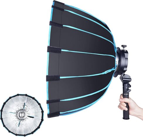 EACHSHOT Octagon Speedlight Softbox + S2 Speedlite Bracket for Godox V1 Series, AD200Pro, AD200, AD400Pro, V860II Series, TT350 Series Flash + Cold Shoe Flash Mount with Holder Handle in Saudi Arabia