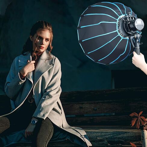 EACHSHOT Octagon Speedlight Softbox + S2 Speedlite Bracket for Godox V1 Series, AD200Pro, AD200, AD400Pro, V860II Series, TT350 Series Flash + Cold Shoe Flash Mount with Holder Handle in Saudi Arabia