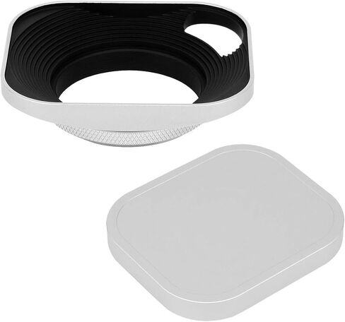 Haoge LH-S43P 43mm Square Metal Screw-in Lens Hood Hollow Out Designed with Cap for Leica Rangefinder Camera with 43mm E43 Filter Thread Lens Silver in Saudi Arabia