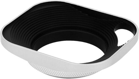 Haoge LH-S43P 43mm Square Metal Screw-in Lens Hood Hollow Out Designed with Cap for Leica Rangefinder Camera with 43mm E43 Filter Thread Lens Silver in Saudi Arabia