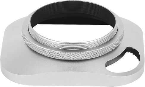 Haoge LH-S43P 43mm Square Metal Screw-in Lens Hood Hollow Out Designed with Cap for Leica Rangefinder Camera with 43mm E43 Filter Thread Lens Silver in Saudi Arabia