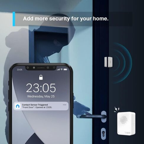TP-Link Tapo Door Sensor Mini, REQUIRES Tapo Hub, Long Battery Life w/ Sub-1G Low-Power Wireless protocol, Contact Sensor, 15mm Wide Gap Allowed, Real-Time Notification, Smart Action (Tapo T110) in Kuwait