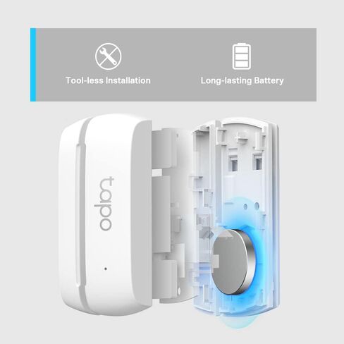 TP-Link Tapo Door Sensor Mini, REQUIRES Tapo Hub, Long Battery Life w/ Sub-1G Low-Power Wireless protocol, Contact Sensor, 15mm Wide Gap Allowed, Real-Time Notification, Smart Action (Tapo T110) in Kuwait