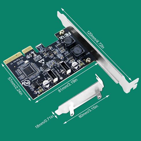 2X 10Gbps Max Speed USB-C Ports PCIE USB 3.1 GEN 2 Expansion Card for Windows, MAC OS and Linux PCs, Built in FebSmart Self-Powered Technology, No Need Additional Power Supply (FS-C2-Pro) in Kuwait