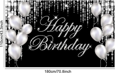 Blue Silver Happy Birthday Decorations - Large Banner & Backdrop for Indoor/Outdoor Parties - Supplies for Men, Women, Boys & Girls in Kuwait