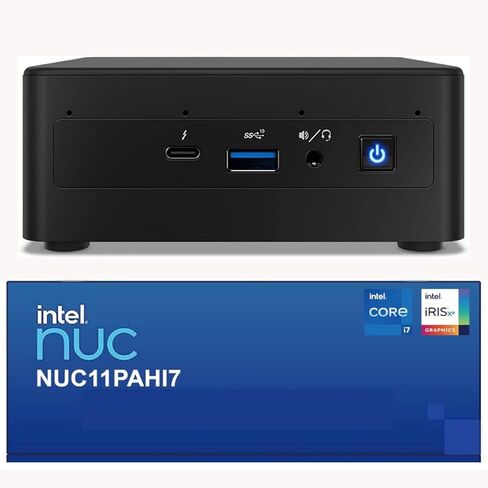 مجموعة أداء الكمبيوتر الصغير Intel NUC 11 Business، Intel Core i7-1165G7، ذاكرة الوصول العشوائي 16 جيجابايت، 1 تيرابايت SSD، Wi-Fi 6، HDMI، RJ45، MiniDP، Windows 11 Pro in Kuwait