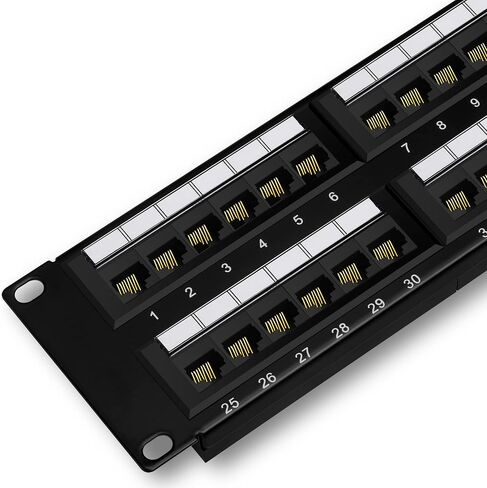 Rapink Patch Panel 24 Port Cat6 10G Support, Network Panel UTP 19-Inch, Wallmount or Rackmount 1U Ethernet Patch Panel Punch Down Block for Cat6, Cat5e, Cat5 Cabling in Saudi Arabia