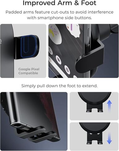 iOttie Auto Sense 2 Dash & Windshield Car Phone Holder with Qi Wireless Charging - Auto Clamping Phone Mount & Charger for Google Pixel, iPhone, Galaxy, Huawei, LG. Power Adapter Not Included. in Kuwait