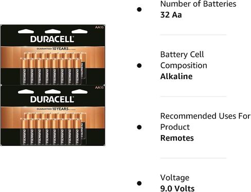 CopperTop AA Alkaline Batteries - Long Lasting, All-Purpose Double A Battery for Household and Business - 16 Count (2 Pack) in Kuwait