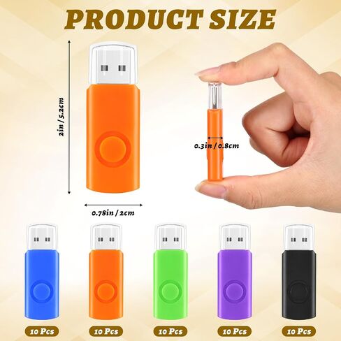 Kanayu 50 Pcs Flash Drives 128MB USB Flash Drive Thumb Drives 2.0 USB Drives Suitable for Desktop Laptop Car Audio for External Storage and Backup, 5 Colors, Not 128GB in Saudi Arabia