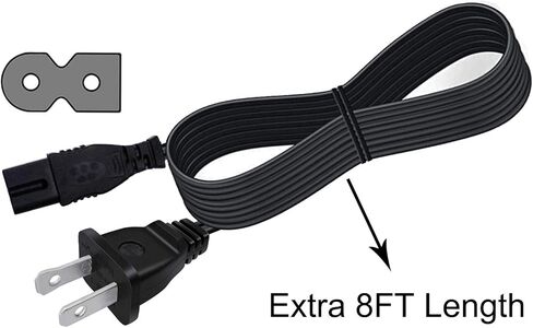 UL 8ft Polarized Power Cord Replacement for Insignia Dynex NS-BRDVD NS-32DR310NA17 NS-32DR310NA17 NS39DR510NA17 NS-46E340A13 NS50E440NA14 NS55DR420NA16A TV 8Ft 2 Prong Power Cord AC Cable in Saudi Arabia