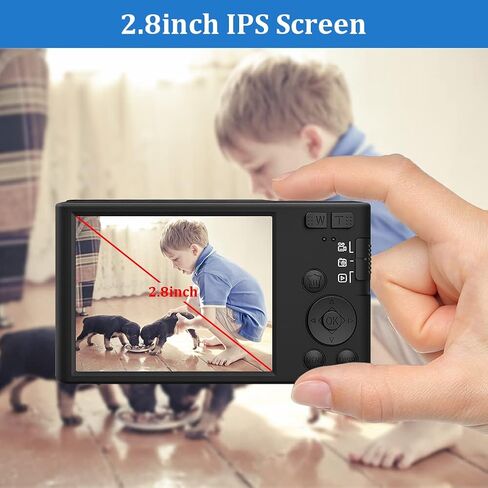 48MP 16X Digital Camera,4K Kids Digital Camera 32GB Micro SD Card and 2 Batteries,Suitable Gift for Teenagers or Your Friends in Kuwait