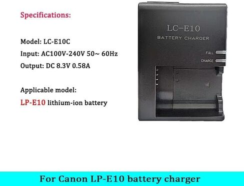 Camulti LC-E10 E10C E10E شاحن بطارية شحن سريع لبطارية كانون LP-E10 قبلة X50 EOS1100D 1200D كاميرا in Kuwait