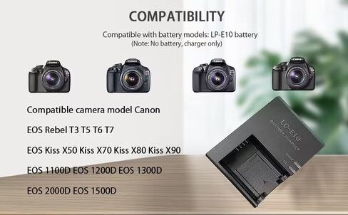 Camulti LC-E10 E10C E10E شاحن بطارية شحن سريع لبطارية كانون LP-E10 قبلة X50 EOS1100D 1200D كاميرا in Kuwait