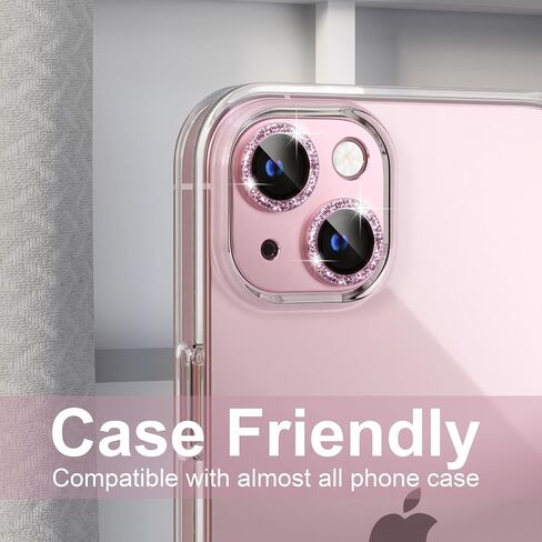 واقي عدسة الكاميرا beuxece لهاتف iPhone 15/iPhone 15Plus، ملحقات غطاء واقي شاشة الكاميرا المعدنية، صديق للحافظة، زجاج مقسى عالي الدقة، حماية من السقوط، سهل التركيب، وردي in Kuwait
