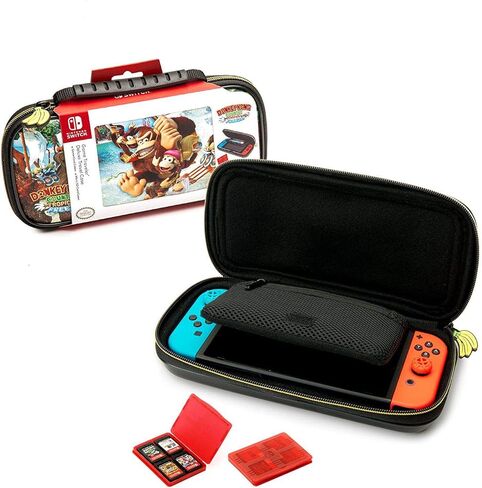 حافظة Game Traveler Donkey Kong Nintendo Switch - حافظة Switch OLED لـ Switch OLED & Original Switch، حامل عرض قابل للتعديل وحافظات ألعاب إضافية، مقبض فاخر، حافظة ألعاب Nintendo Switch مرخصة in Kuwait