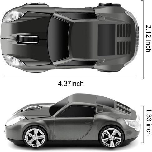 ECOiNVA لسيارة Tesla Roadster اللاسلكية الرياضية على شكل سيارة ماوس الفئران والكمبيوتر المحمول والكمبيوتر المحمول والفأرة الضوئية 2.4 جيجا هرتز وجهاز استقبال USB AA يعمل ببطارية AA وسطح لامع وإضاءة LED (أزرق) in Kuwait