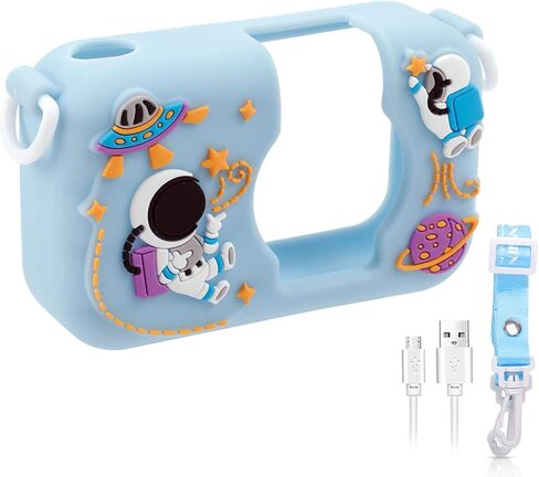 قطعة واحدة من حافظة الحماية السيليكون الصغيرة لكاميرات الأطفال ARNSSIEN، غير عالمية، رائد فضاء أزرق in Kuwait