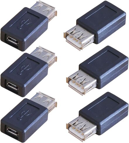 LGDehome 6 Pack USB 2.0 A Female to Micro USB Female Adapter Converter Connector Support Data Sync & Charging in Saudi Arabia