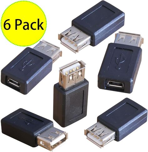 LGDehome 6 Pack USB 2.0 A Female to Micro USB Female Adapter Converter Connector Support Data Sync & Charging in Saudi Arabia