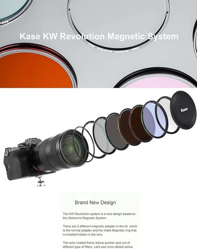 Kase Wolverine Revolution 72mm Mega Filter Kit Magnetic Shockproof Tempered Optical Glass w Color Coded Rings inc CPL ND8 ND64 ND1000 R-MCUV Night Lens Cap & Case in Saudi Arabia