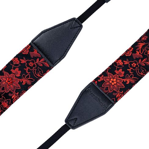 حزام كاميرا CLOUDMUSIC من قماش الجاكار للرقبة للفتيات والرجال والنساء مزين بالزهور (نمط 25) in Kuwait