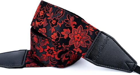 حزام كاميرا CLOUDMUSIC من قماش الجاكار للرقبة للفتيات والرجال والنساء مزين بالزهور (نمط 25) in Kuwait