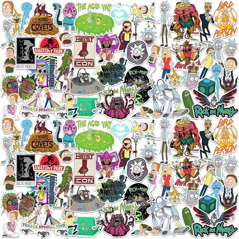 Rick and Morty 50 Vinyl Stickers Waterproof Die-Cut Decals Laptop Scrapbook in Kuwait